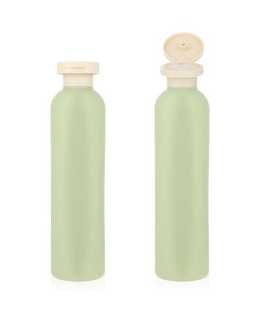 WLLHYF Squeeze Bottles 2 Pack 260 ML Refillable Plastic Travel Containers Empty Bottles With Disc Top Flip Cap Travel Accessories for Shampoo Creams Lotion Conditioner 260ML Green