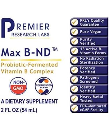 Max B-ND 2 fl oz - Vegan Probiotic-Fermented Vitamin B Complex for Liver Energy, Brain, and Mood Support - Buy Online on SooperMarket.com