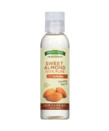 Nature's Truth 100% Pure Unscented Skin Care Base Oil, Sweet Almond 4 oz ( Pack of 4)