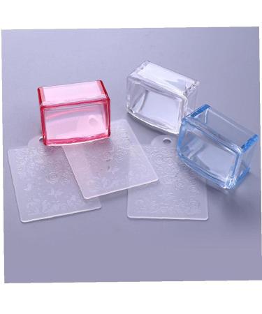 TOSSPER 1pc Clear Handle Nail Stamper Silicone Jelly Scraper Nail Art Tool Random Color