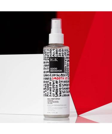 IGK GOOD BEHAVIOR Set | 4-in-1 Prep Spray + Spirulina Protein Smoothing Spray | Frizz Control + Heat Protectant | Vegan + Cruelty Free Good Behaviour 5.6 Fl Oz + 7 Fl Oz (Pack of 2) - Buy Online on SooperMarket.com