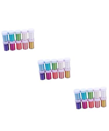 STOBOK 30 Pcs Mica Powder Nail Polish Glitter Sequins Mica Pigment Powder Cosmetic Powder Toning As Shownx3pcs mediumx3pcs