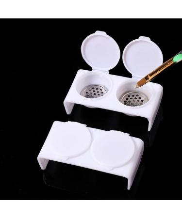 FOMIYES Double Cup Plastics Nail Art Cup Bowl Soaking Dish Dappen Dish with Lids for Mixing Acrylic Powder Liquid for Nail Art Manicures Tools - Buy Online on SooperMarket.com