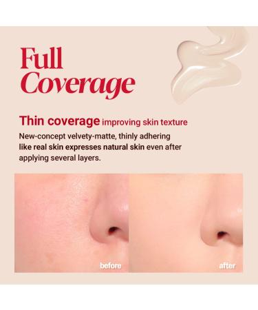ESPOIR Pro Tailor Foundation Be Velvet SPF22 PA++ 5 Beige 1.01 fl oz - Long-Lasting 48-Hour Cover with Thin, Easy-Blending Formula for Improved Skin Texture | Velvety Comfort Without Dryness - Buy Online on SooperMarket.com