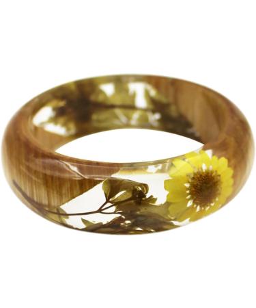 TENDYCOCO 2 Pcs Flower Bracelet Gemstone Bracelets Wood Bracelet Hawaiian Bracelet Friendship Bracelets Resin Bangle Bracelet Clear Bracelet Bangle Clear Epoxy European and American Jewelry 6.4X2.3CMx2pcs As Shownx2pcs - Buy Online on SooperMarket.com
