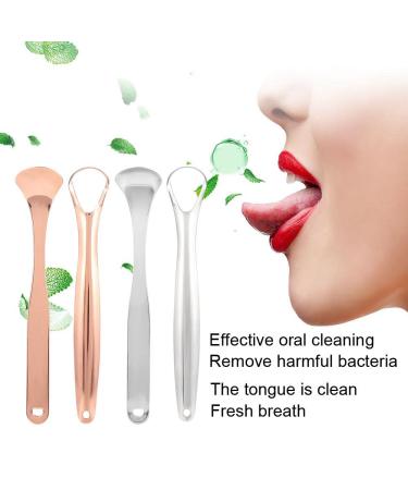 2-Part Stainless Steel Tongue Scraping Set - Reusable Non-Slip Handle Storage Box - Tongue Brush for Adults & Kids (Rose Gold) - Buy Online on SooperMarket.com