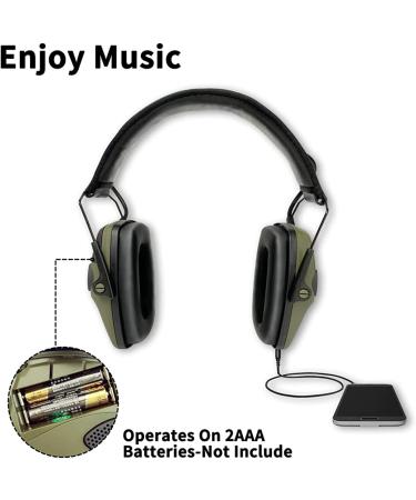 ZOHAN EM054 Electronic Shooting Ear Protection - Army Green Earmuffs - Buy Online on SooperMarket.com