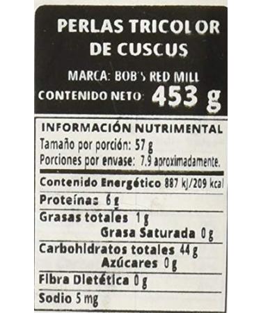Bobs Red Mill Tri-Color Pearl Couscous - 16 oz (1 lb) Pack of 1 - Buy Online on SooperMarket.com
