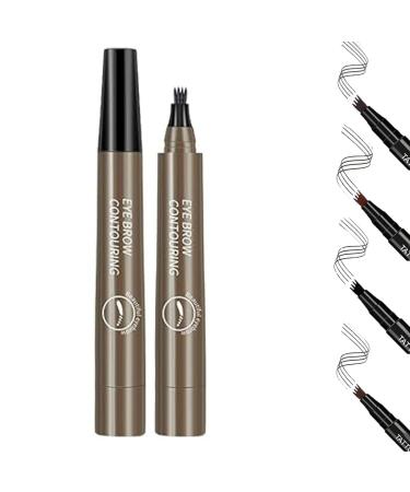 Waterproof Natural Eyebrow Pencil Precision Eyebrow Pencil Natural Fine Stroke Microblade Eyebrow Pencil Create Natural Eyebrows Easily Beautiful and Long-Lasting Waterproof Eyebrow Pencil Grey Brown