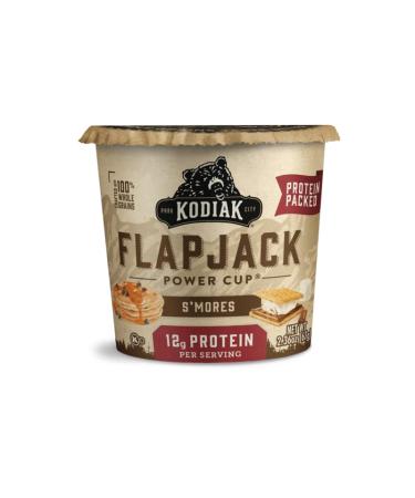 Kodiak Cakes Protein Pancake Flapjack Power Cup - 100% Whole Grains, S'mores Pancake Cups (Marshmallows & Chocolate) - Pancake Mix Just Add Water for Breakfast on the Go Cups, 2.36oz (Pack of 12)