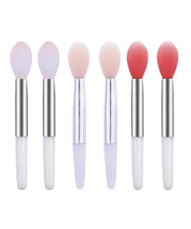 Silicone Lip Brushes Mini Lip Scrub Brush Reusable Lip Balm Applicators for Lip Care 6PCS Lipstick Brush