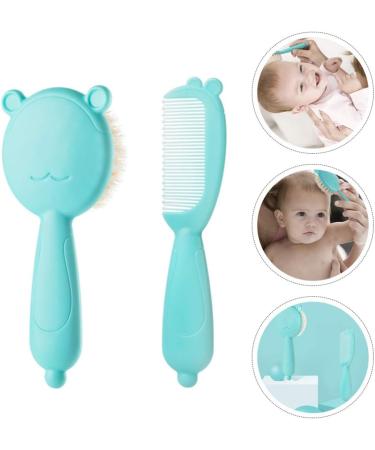 TOYANDONA 1 Set Baby Hair Brush and Comb Set for Newborns and Toddlers Baby Massage and Scalp Brush Ideal for Baby Cradle Cap Baby Shower Registry Gift Blue - Buy Online on SooperMarket.com
