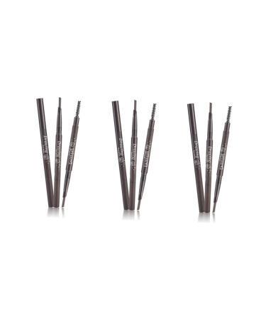 Angoily 3pcs 2 1 Eyebrow Pen Gothic+mirror Eyebrow Pencils Eyebrow Brush To Rotate Five Colors