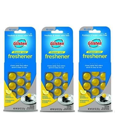Glisten Disposer Care Garbage Disposal & Drain Freshener Capsules, Lemon Scent, 3 Pack 0.81 Ounce (Pack of 3)