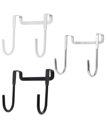 Cabilock 3pcs Hook up Over Door Towel Rack Metal Over Door Hooks Solid Hook On The Door Hanger Door