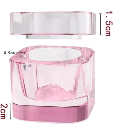 Folpus Nail Art Glass Dish with Lid Bowl Cup Holder Nail Art Tools Pink - Buy Online on SooperMarket.com