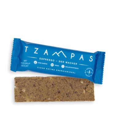 Tzampas Energierliegel Espresso Energy Bar - Organic Vegan Power Snack with Roasted Barley & Espresso Beans (16x40g) - Healthy Additive-Free Cycling Fuel - Buy Online on SooperMarket.com