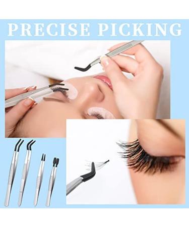 Sadkyer 4-Piece Rubber Coated Tweezers Set | Fine Tip & Flat Tip Epilator Pliers for Precision | Ideal for Beauty & Personal Care - Buy Online on SooperMarket.com