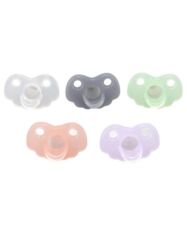 Silicone Pacifier Emotions Relief Bite-Resistant Silicone Baby Pacifier 5 Pack Washable Clean for Toddlers (Type 1)