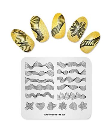 KADS Nail Stamping Plate Geometry Template Image Design Plates for Nail Art Decoration and DIY Nail Art GE005