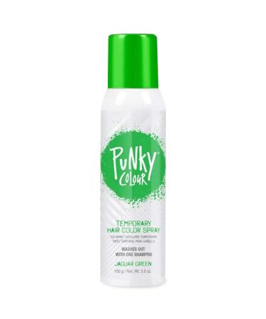 Punky  Temporary Hair Color Spray  Jaguar Green  Non-Sticky  Non-Damaging Hair Dye Instant Vivid Hair Color  3.5 oz  1 Pack 3.5 Ounce (Pack of 1) Jaguar Green
