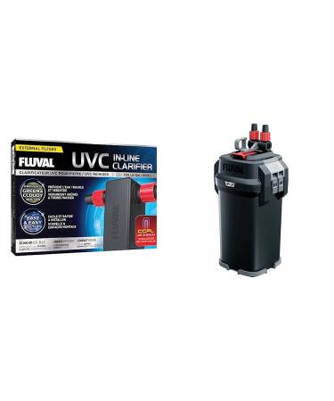 Fluval 207 external filter for aquariums from 60 to 220l 780 l/h 10W & UVC clarifier for aquariums UVC clarification with CCFL-LAMP Technology 447 g (1-pack) Blue 200 l bundle with UVC clarifier 447 g