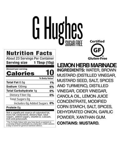 G Hughes Sugar Free Lemon Herb Marinade 12oz (3-Pack) - Gluten Free & Keto Friendly Seasonings with Lemon Pepper Flavor - Low Carb Marinades and Sugar Free BBQ Sauce Bundle - Buy Online on SooperMarket.com