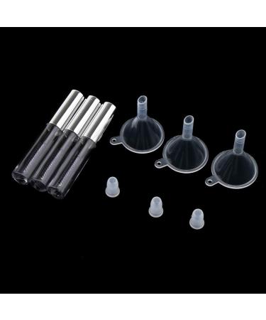 3 Pieecs 4 ml Empty Mascara Tube w/Eyelash Wand Brush Rubber Inserts and Funnels Set for DIY Mascara Refillable Containers for Travel - Clear as described - Buy Online on SooperMarket.com