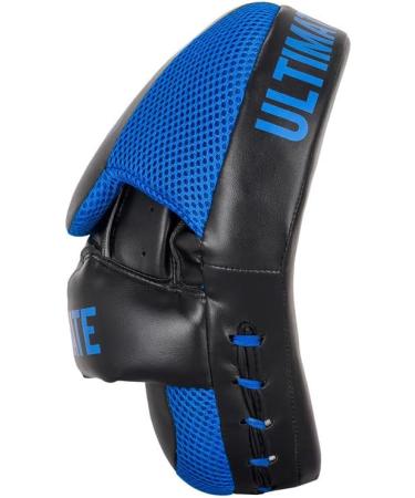 Boxing Gloves and Pads Focus Mitts Set - White/Blue 8 oz for Kickboxing, Muay Thai, MMA Training - Fitness Kit for Martial Arts - Buy Online on SooperMarket.com