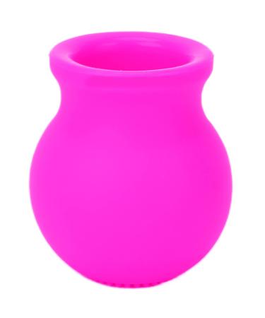 Lips plumper tool magical lips plumper rubber lips suction plumper device beauty mouth fast face clean massage silicone lips pump with brush (pink)