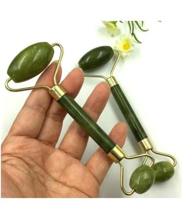 Jade Facial Massage Roller - Natural Anti-Aging Skin Tightening Massager for Face Neck & Eyes | 5.5 Inch Golden - Home Decoration - Buy Online on SooperMarket.com
