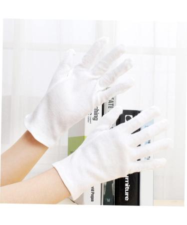 PLAFOPE 12 Pairs Moisturizing Jewelry Inspection Lab Glove Hand Hair Salon The Ove Glove Stretchable Lining Glove Cotton White L1:23X10cm White - Buy Online on SooperMarket.com