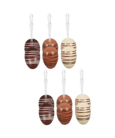 Cabilock 12 Pcs Easter Eggs Toy Basket Hamper Hanging Egg Ornaments Adorable Easter Ornament Props Painted As Shown 3x2pcs 6X4CMx2pcs