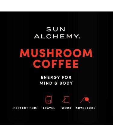 Sun Alchemy Mushroom Coffee with Organic Fair-Trade Coffee & Energizing Mushrooms - 12 Sachets - Buy Online on SooperMarket.com