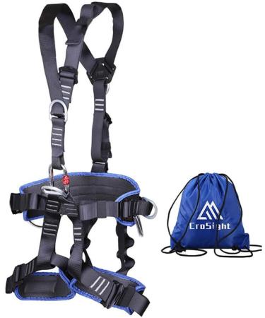 CroSight Climbing Seat Belt | Caving & Rock Climbing Equipment | Rappelling & Rescuing Gear | Black & Dark Blue - Buy Online on SooperMarket.com
