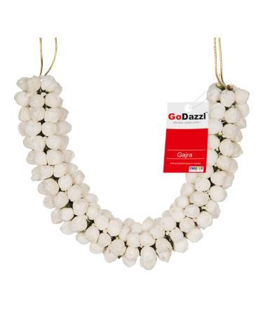 GoDazzl Artificial Jasmine Mogra Hair Gajra Garland Juda Bun Decoration - White 28 CM Long - Realistic Hair Accessory for Women and Girls - Buy Online on SooperMarket.com