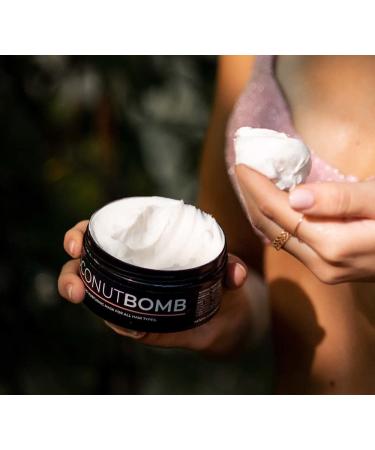 BYROKKO Coconut Bomb Hair Mask - Nourishing Deep Conditioner for Damaged Hair Natural Coco Oil Treatment 180g & Free Brush - Ideal for All Hair Types - Buy Online on SooperMarket.com