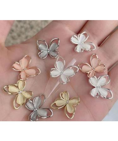 Manicure jewelry luxury wearable cat's eye butterfly alloy zircon explosions nail diamond nail ornament (Color : 2 Size : 10 pieces) 10 pieces 2 - Buy Online on SooperMarket.com