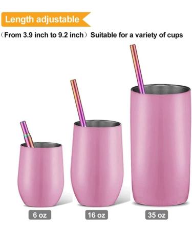 Chargenyang 2 Pack Telescopic Reusable Straw Collapsible Stainless Steel Straws Portable Metal Drinking Straws with Aluminum Key-Ring Case & Cleaning Brush for Travel Home Work.(Black and Rose Gold) - Buy Online on SooperMarket.com