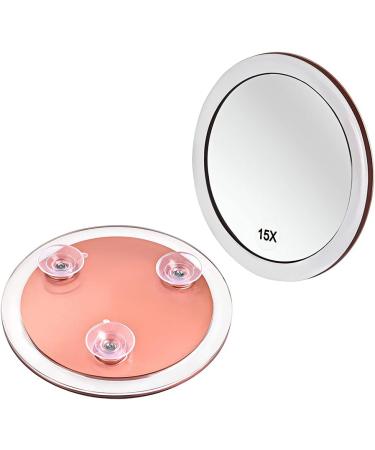 YoHumk 15X Magnifying Makeup Mirror - 6 Inch Round Mirror for Precise Tweezing, Eyebrow Grooming, and Blackhead Removal - Easy Mounting with 3 Suction Cups - Buy Online on SooperMarket.com