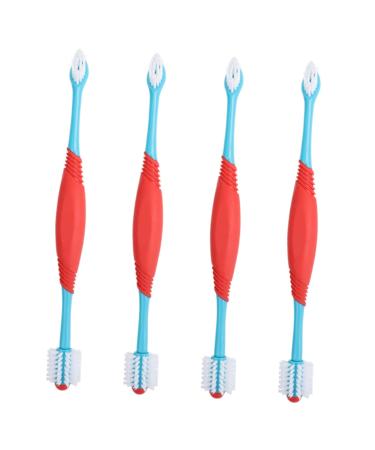 Angoily 4pcs Dual-head Pet Household Puppy Tools Teeth Manual Cleaners for Double-end Convenient Tooth