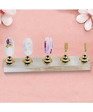 New Magnetic Acrylic Manicure Tools Nail Practice Hand Nail Exercise Base Nail Supplies Nail Tips Gold Display Stand - Buy Online on SooperMarket.com