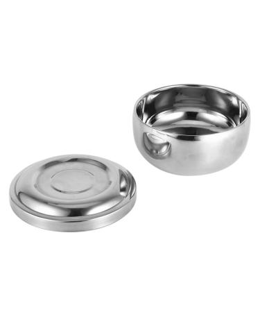 Men's Wet Shaving Soap Cup Bowl - Silver Metal Facial Cleansing Tool with Lid | International Shipping Available - Buy Online on SooperMarket.com
