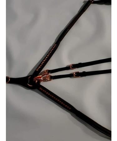 Shop Deister Brown Rose Gold Pink Leather Breastplate with Rhinestone Glitter Auxiliary Reins for Warmbloods - Premium eCommerce Store - Buy Online on SooperMarket.com