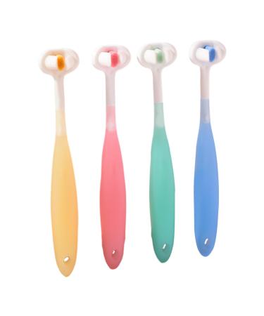 3D three -sided toothbrush soft hair tongue scraping scrap cleaning care toothbrush for children children's toothbrush for school outdoor activities other