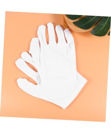 minkissy 2 Pairs White Cotton Gloves Cotton Work Gloves Hand Moisturizer Glove Party Etiquette Gloves Working Glove Moisturizing Gloves Warm Mittens Gel Gloves Warm Gloves Non-Slip Miss Spa - Buy Online on SooperMarket.com