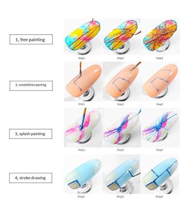Huhebne 6-Piece Silk Artificial Nail Set - DIY Soaking Design with UV Lacquer Long Lifespan & Elasticity - Buy Online on SooperMarket.com