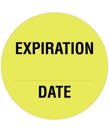 PDC Healthcare 59706019 Paper Label Fluorescent Yellow Circle Label with Black Text Expiration Date 0.75 Diameter (Roll of 1000)