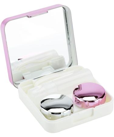 Akozone Contact Lens Container Set - Cute Pink Travel Storage Box with Mirror | Eye Care & Reflective Coverage for International Shipping - Buy Online on SooperMarket.com