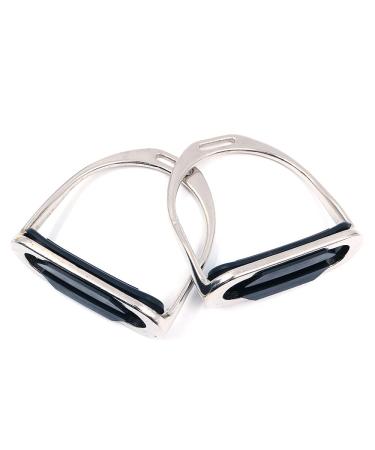 Namvo Safety Horse Stirrups Iron 1 Pair Wide Track Horse Riding Stirrup with Non-slip Rubber Pad Equestrian Supplies for Horse Riding